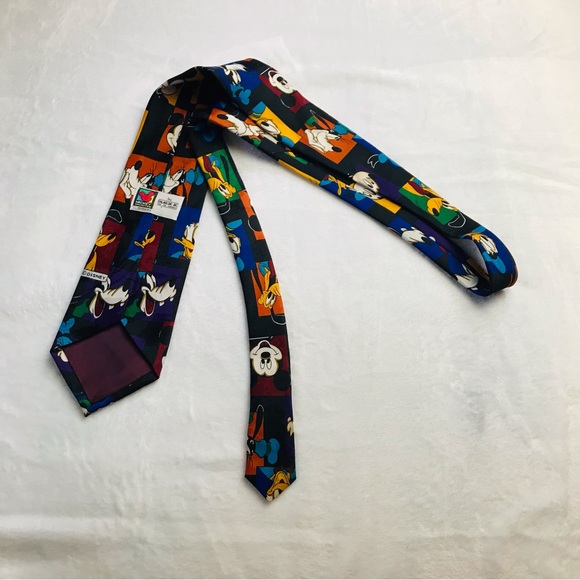 Disney  Necktie Mickey Goofy Pluto Donald Duck Tie Mickey Unlimited Color block - Picture 6 of 6